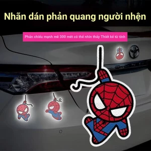 Người Nhện Phản Quang Miếng Dán Trang Trí Ô Tô Xe Máy Hoạt Hình Chống Thấm Nước Miếng Dán Trang Trí Xe Người Nhện Hoạt Hình Mũ Bảo Hiểm Miếng Dán Hành Lý