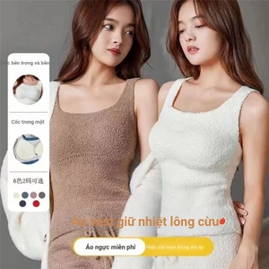 Mới Áo Lót Lông Cừu Dày Dặn Giữ Nhiệt Có Đệm Ngực Chống Lạnh Thời Trang Mùa Đông Cho Nữ