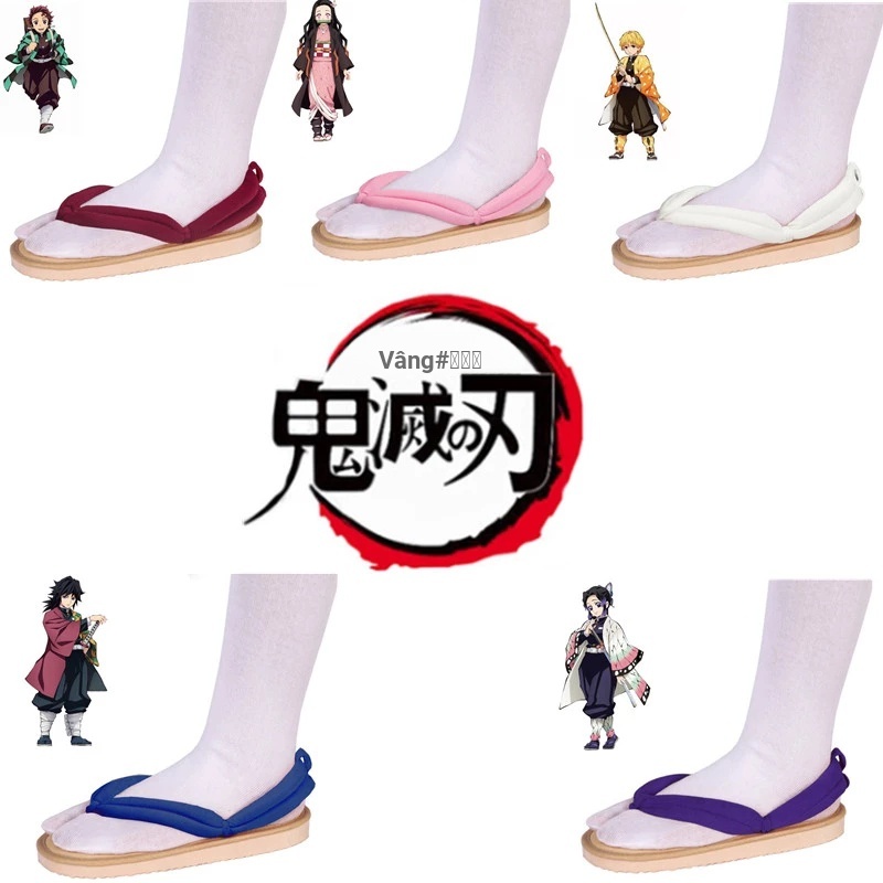 Anime Demon Slayer Kimetsu  Tanjirou  Nezuko Geta Kochou Shinobu giày