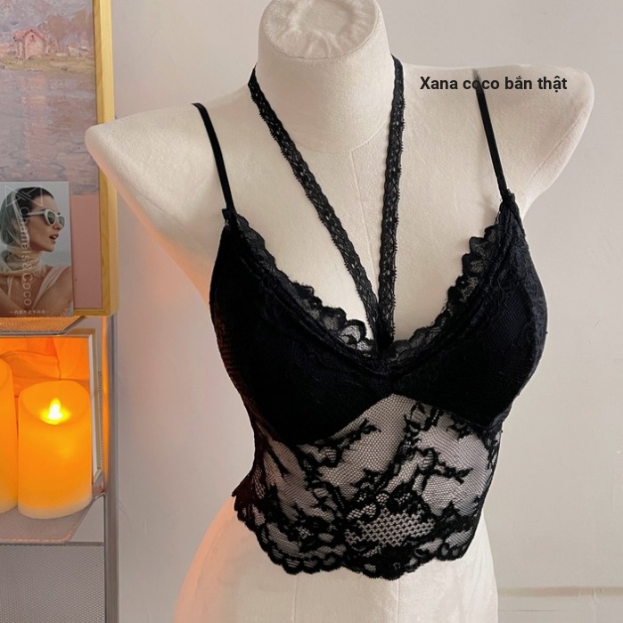 Dây buộc ren bên trong đi kèm miếng đệm ngực có thể mặc đồ lót bên ngoài Áo Vest phù hợp cho nữ