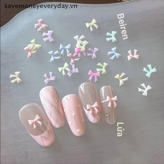 50 cái hỗn hợp nơ 3D quyến rũ trang trí móng nghệ thuật, ruy băng, phụ kiện salon DIY