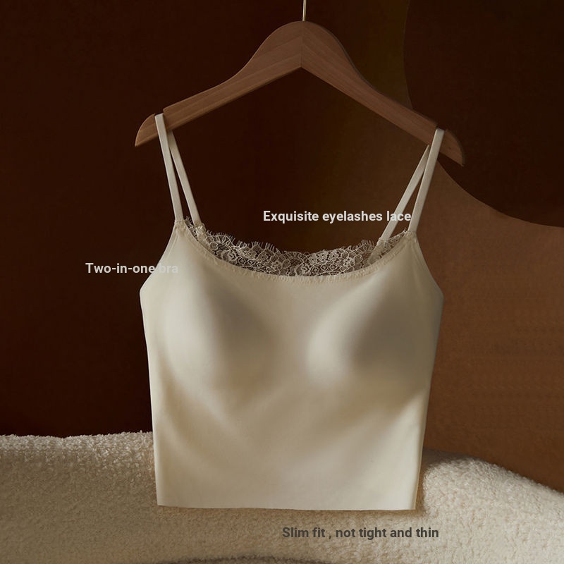 Camisole nữ ren mềm mại có miếng lót ngực, thiết kế đẹp mắt cho mùa hè