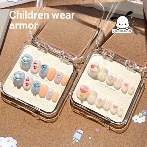 Trẻ em DIY miếng dán móng hoạt hình handmade kèm phụ kiện