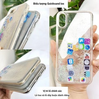 Ốp Điện Thoại Kim Tuyến Nước In Biểu Tượng app iso app icon Cho iphone 7 8 6 6s plus 12 13 mini