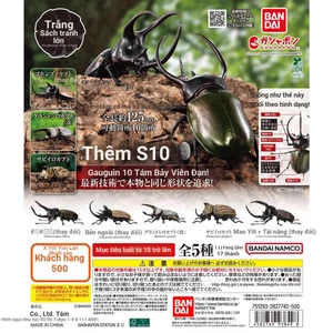 Hàng có sẵn BANDAI Capsule Toy Sinh học Sách minh họa lớn Beetle 10 Rhinoceros Beetle Unicorn Pocket Worm Trang trí E42B