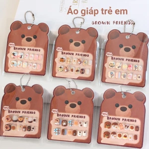 Dễ Thương Trẻ Em Hoạt Hình Ngắn Handmade Dán Móng Tay Capybara Đeo Đầu Móng Tay Giả Móng Tay