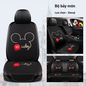 Vỏ Bọc Ghế Ngồi Xe Hơi Bằng Lụa Lạnh Mỏng Thoáng Khí Họa Tiết Chuột Mickey Thông Dụng
