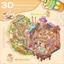 Enwei 3 Cái [Dòng sản phẩm sô cô la] Nhãn dán cảnh quan 3D Chất liệu chống thấm nước Cực lớn Nhãn dán văn phòng phẩm trang trí dễ thương cho bé gái Nhật ký Đồ dùng học tập DIY