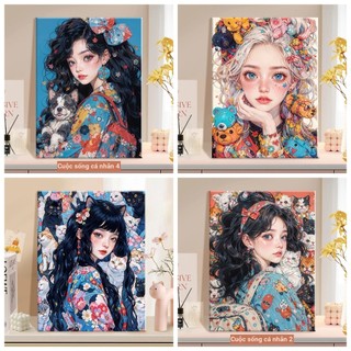 MOZI ✨40 * 50cm / 30 * 40cm tranh số hóa tranh tô màu theo số tranh sơn dầu số hoá tranh số hoá