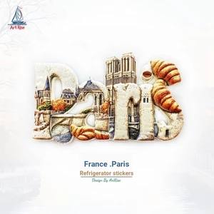 Nhãn dán từ tính lưu niệm chữ ăn sáng của Pháp Paris