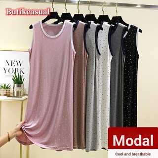 Phụ Nữ Rời Mỏng modal Đầm Mùa Hè 2025 Thường Ngày plus Kích Thước Váy Ngủ Không Tay Mềm Mại Thoáng Mát Bộ Đồ Ngủ l-2xl