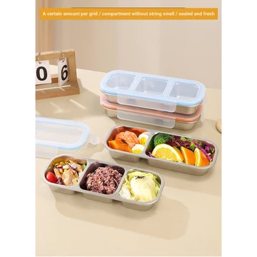 Hộp giữ tươi riêng biệt bằng thép không gỉ 304 Ngăn cấp thực phẩm Hộp giữ tươi Không dây Hộp cơm trưa gia vị có nắp nhẹ Giảm béo Đóng gói Hộp kín Tủ lạnh Hộp giữ tươi đặc biệt Hộp đóng gói thực phẩm H