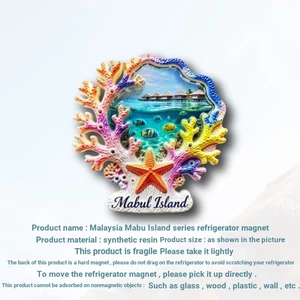 Malaysia Mabu Island Tropical Coral Branch Nhãn dán từ tính Tủ lạnh Hàng hóa từ tính