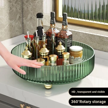 Giá đựng đồ nhà bếp Giá đựng gia vị có thể xoay được Đa chức năng 360°Gia Vị Nước Tương Giấm Giá Để Đồ Ánh Sáng Sang Trọng Đĩa Trái Cây Phòng Tắm Tấm Bảo Quản Đồ Vệ Sinh Để Đồ Để Bàn Để Đồ