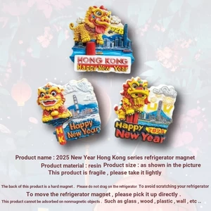 Năm mới Hồng Kông 2025 Sinh động Hong Kong Lion Dance Nhãn dán gạch sáng tạo dễ thương