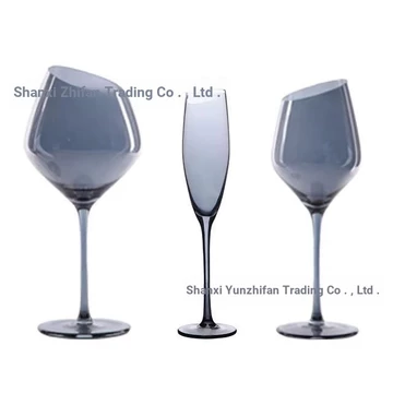 Ins xiên Son Môi Rượu Thủy Tinh Hộ Gia Đình Hổ Phách Khói Xám Rượu Vang Đỏ Thủy Tinh Hổ Phách Champagne Thủy Tinh Pha Lê Nhiều Màu Sắc Champagne Thủy Tinh