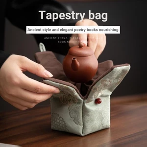 Di Động Trà Túi Bảo Quản Cao Cấp Bát Ấm Trà Master Cup Wenwan Túi Du Lịch Di Động Dày Khô Brew