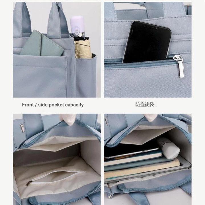~ ~ Túi Nylon Nhật Bản Túi chống thấm nước cho nữ Lưu trữ nhiều ngăn Túi Tote dung tích lớn Túi xách Túi đeo chéo Túi đeo chéo Túi đeo chéo Túi đi làm Túi đi là – 3