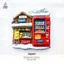Nhật Bản Snow Mountain Cabin Máy bán hàng tự động màu đỏ Nhãn dán từ tính