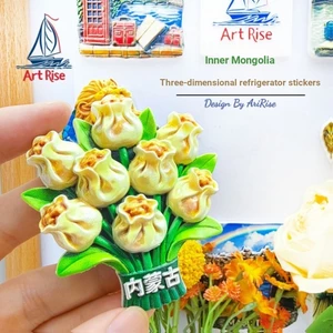 Nhãn dán từ tính lưu niệm hoa lúa mì nướng bên trong Mông Cổ