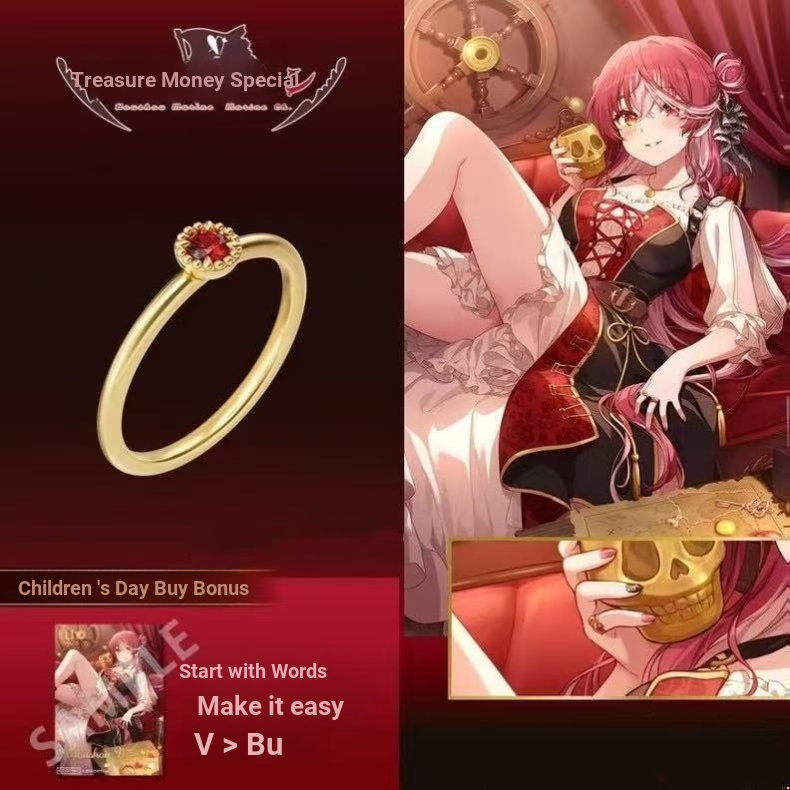 Baozhong Marlin hololive Đồng Thương Hiệu Trang Sức Vòng Cổ Vòng Cổ Hàng Hóa Quạt Vòng Cổ Quà Tặng Cho Bạn Gái