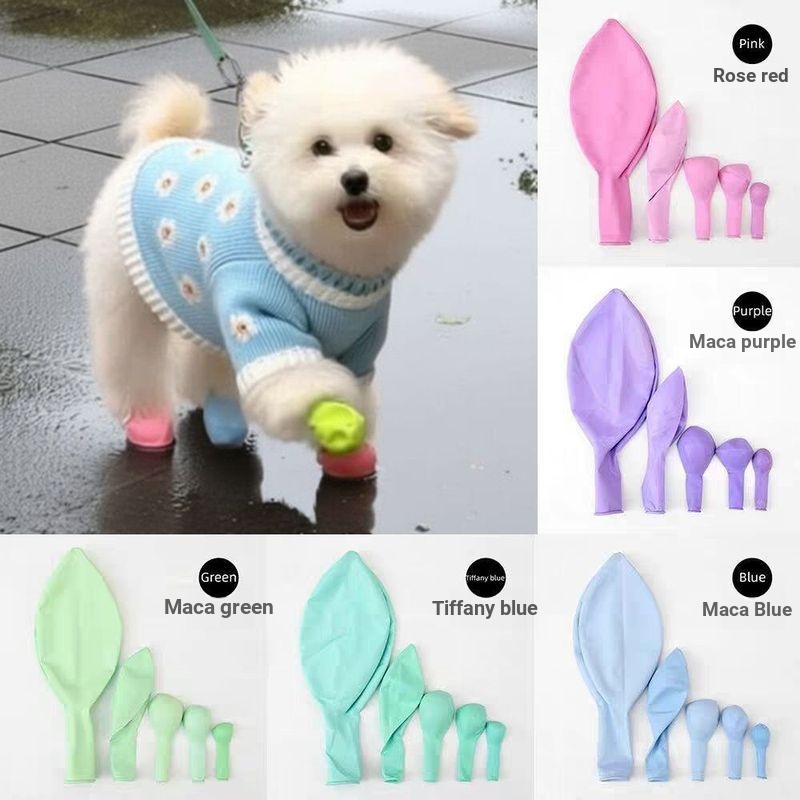 Dày Macaron Cao Su Bóng Thú Cưng Chó Chân Bao Dùng Một Lần Giày Đi Mưa Chó Chống Thấm Nước Chống Bụi Bóng