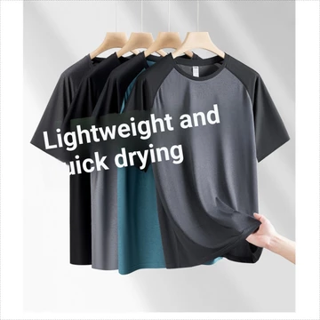 XL-10XL Plus Size Áo Plus Size Tay Ngắn Plus Size Quần Áo Nam Plus Size Quần Áo Nam Plus Size Quần Áo Nam Plus Béo Plus Kích Thước Áo Thun Mùa Hè Ice Silk Áo Thun Tay Ngắn Nam Nhóm LOGO Áo Khô Nhanh N