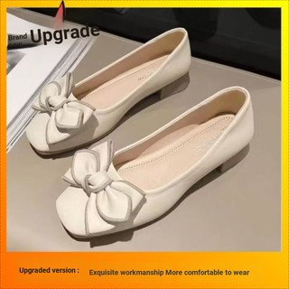Ngoại Thương Xuyên Biên Giới Nơ Nông Miệng Vuông Ngón Chân Đế Mềm Giày Đậu Hà Lan Giày Đế Bằng Xuân Hè Bàn Đạp Mềm Đậu Hà Lan B