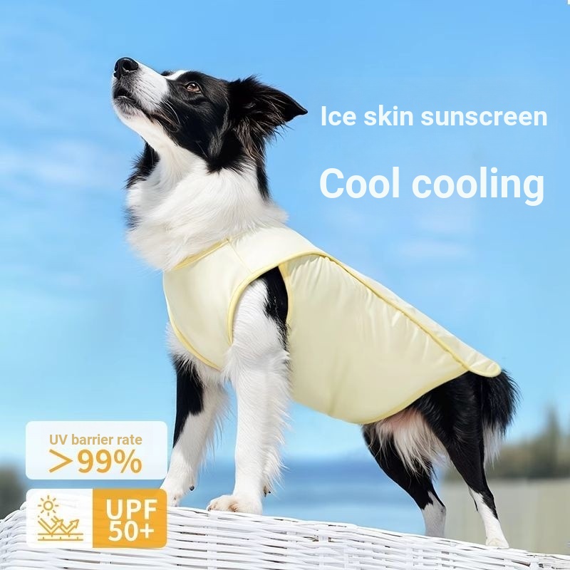 Chó Lớn Thoáng Mát Quần Áo Đi Chơi Chống Nắng Quần Áo Làm Mát Thú Cưng Vàng Frayed Edge Shepherd Vừa Chó Lớn Áo Chống Rơi