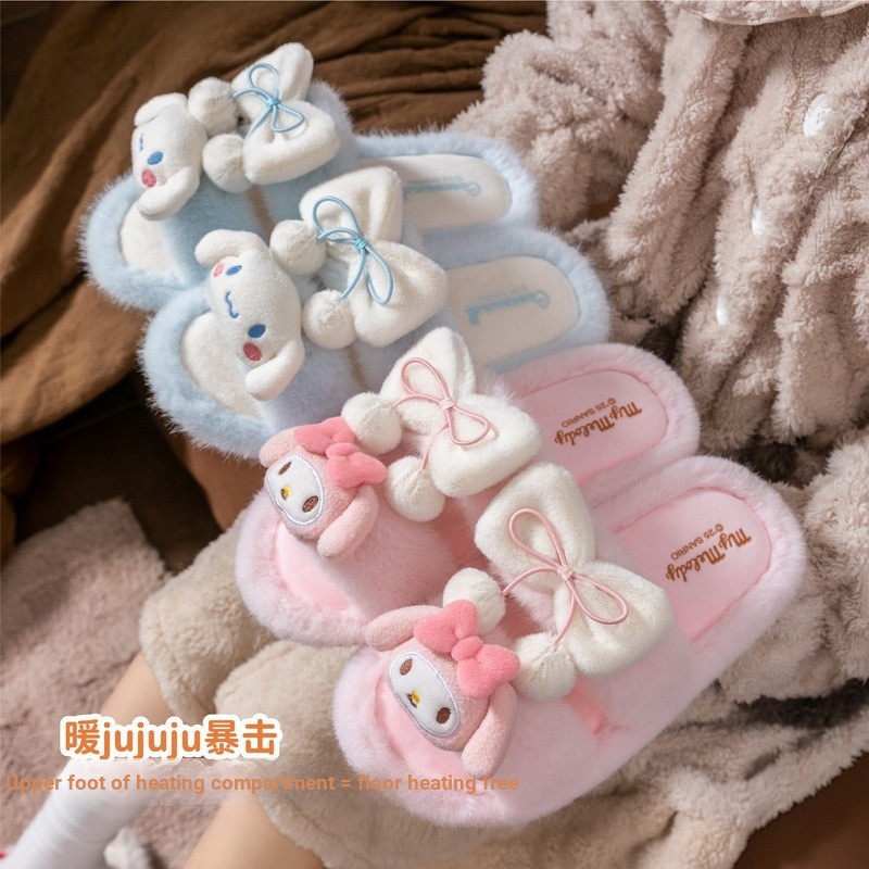 Dép Nữ Nhà Trong Nhà Chống Trơn Trượt Furry Dép Cotton