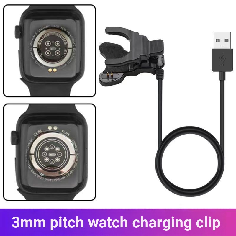 Thích hợp cho đồng hồ thông minh Huaqiangbei Kẹp sạc 2 chân 3mm4mm Bộ sạc tiếp xúc W26 / HW22 Cáp sạc