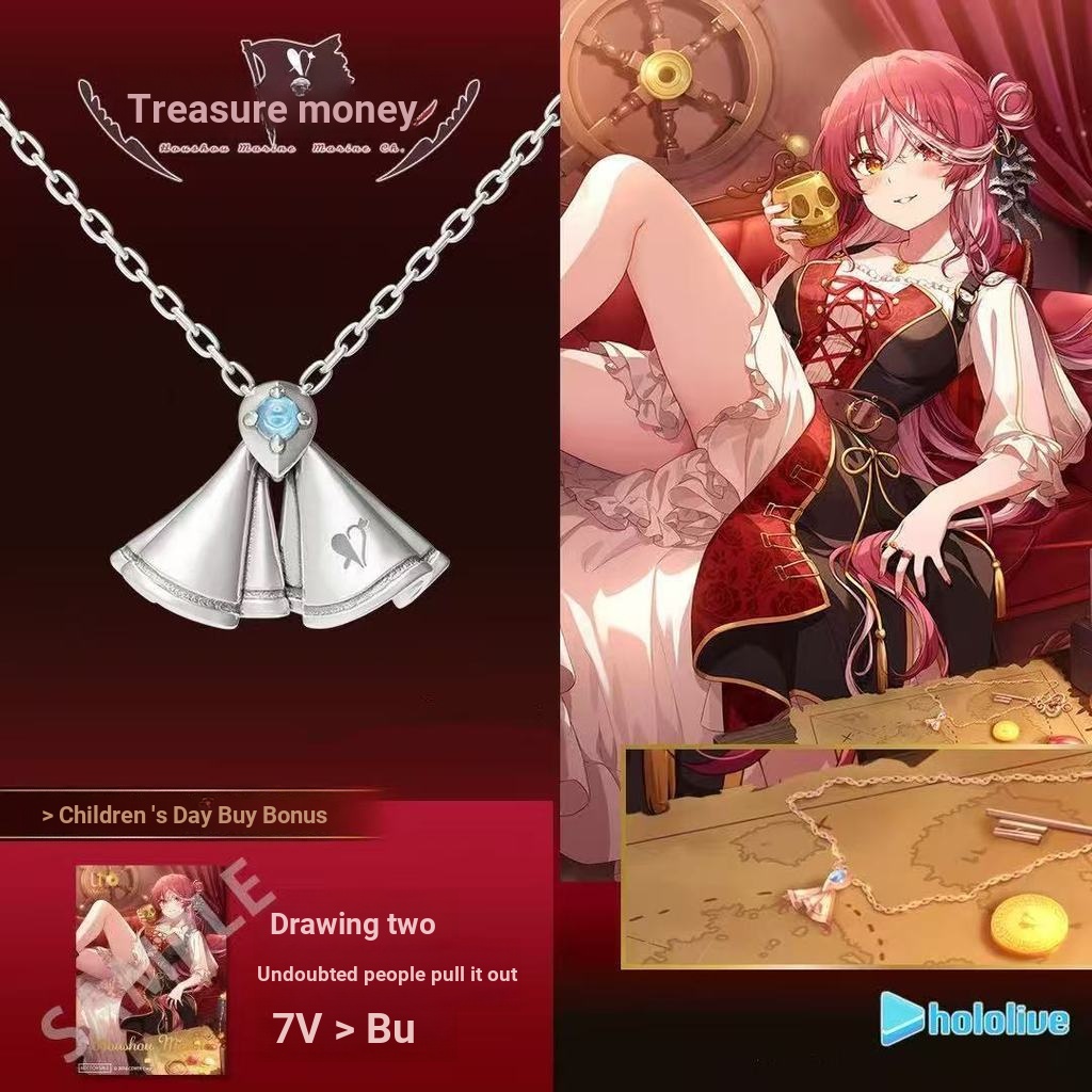 Baozhong Marlin hololive Đồng Thương Hiệu Trang Sức Vòng Cổ Vòng Cổ Hàng Hóa Quạt Vòng Cổ Quà Tặng Cho Bạn Gái