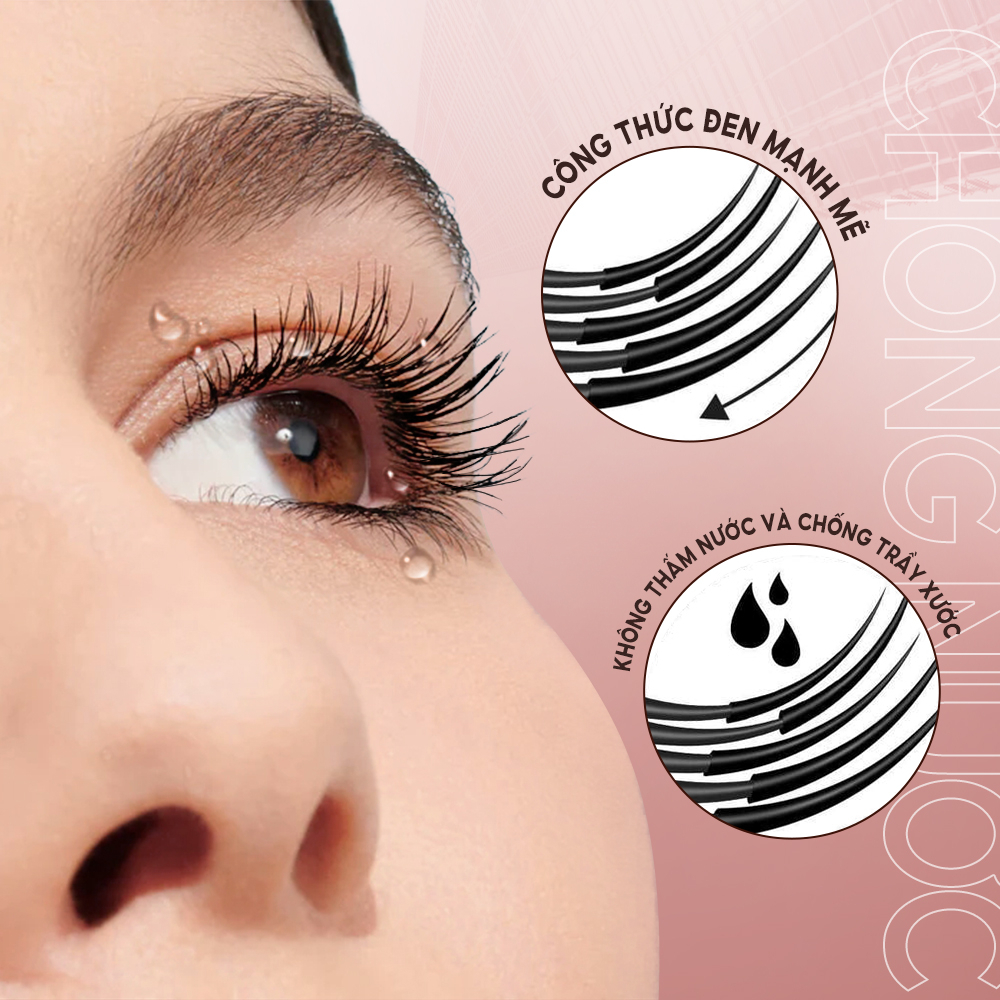 Ảnh Set mascara O.TWO.O chống nước lâu phai trang điểm cho hàng mi dày và cong vút 4