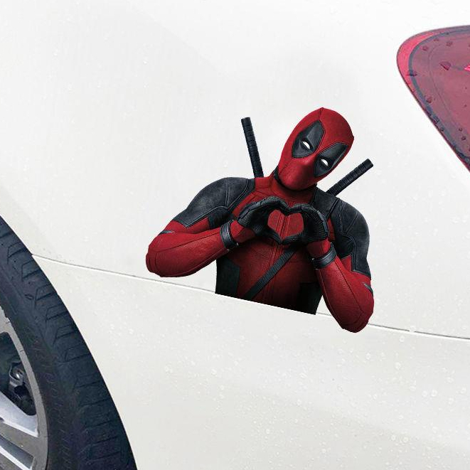 Hl Miếng Dán Trang Trí Xe Hơi / Mũ Bảo Hiểm Chống Thấm Nước Họa Tiết Hoạt Hình Deadpool