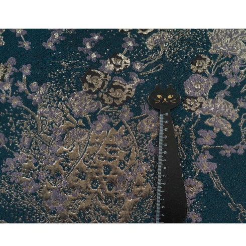 Mới retro vàng lụa thanh lịch váy nữ trang trí vải DIY sợi nhuộm Jacquard dập nổi vải 1 mét TJ9071