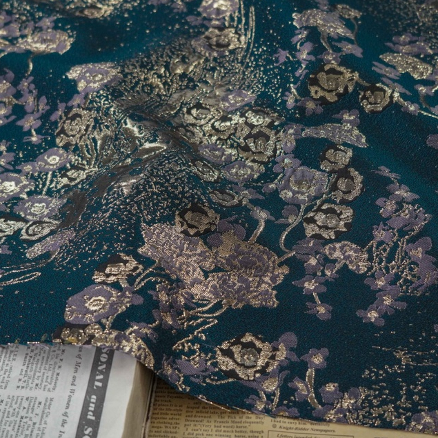 Mới retro vàng lụa thanh lịch váy nữ trang trí vải DIY sợi nhuộm Jacquard dập nổi vải 1 mét TJ9071