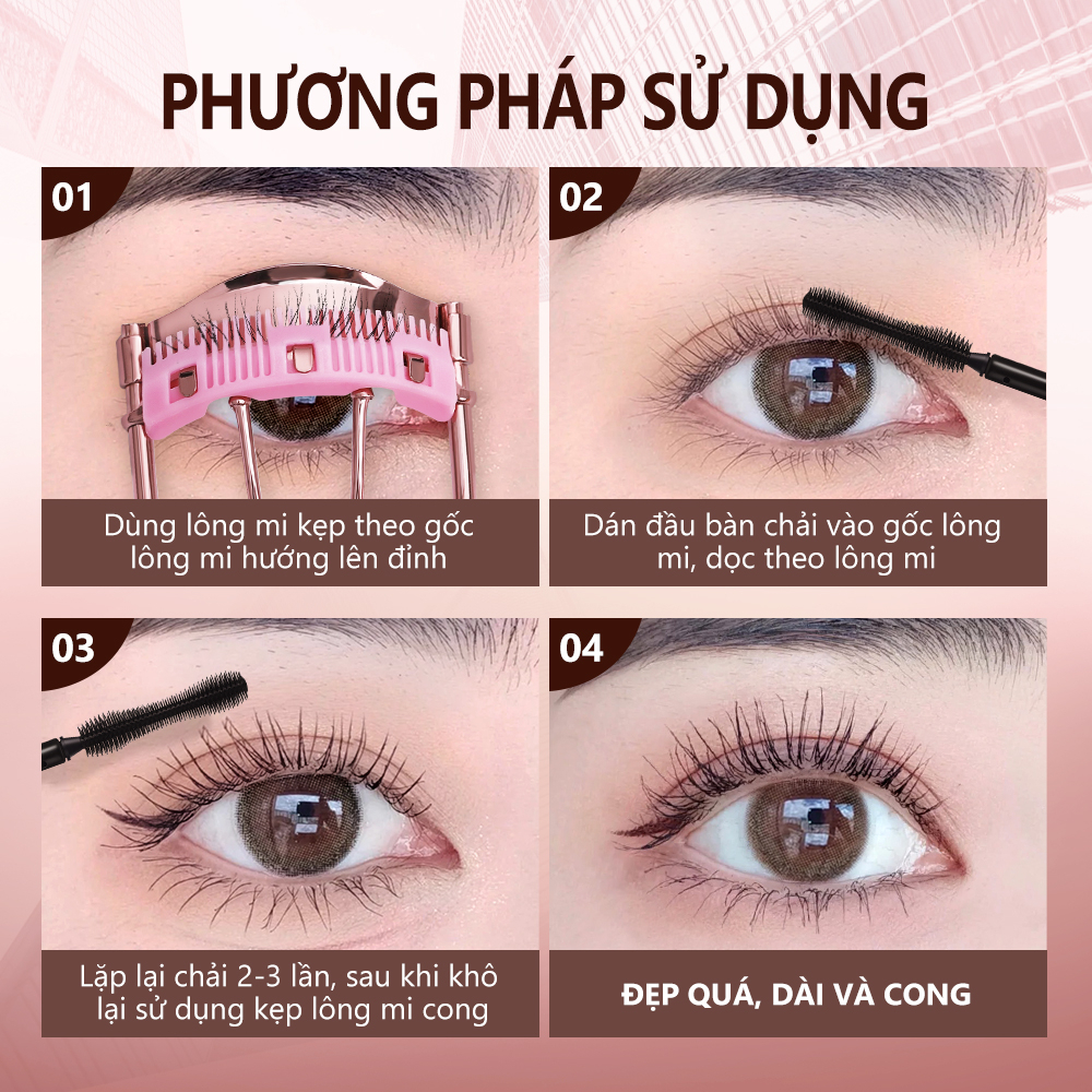 Ảnh Set mascara O.TWO.O chống nước lâu phai trang điểm cho hàng mi dày và cong vút 3