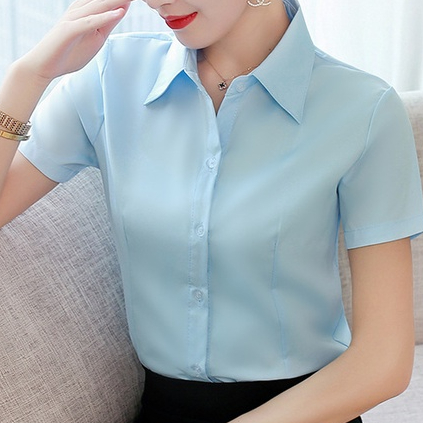 S-5XL Áo Sơ Mi Trắng Mới Nữ Tay Ngắn Đáy Mỏng Bộ Đồ Chuyên Nghiệp
