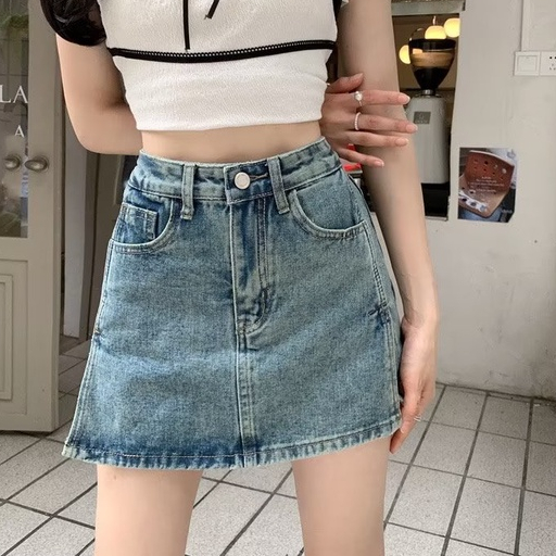 Chân Váy Denim Chữ a Lưng Cao Thiết Kế Mới Quyến Rũ Thời Trang Dành Cho Mùa Hè