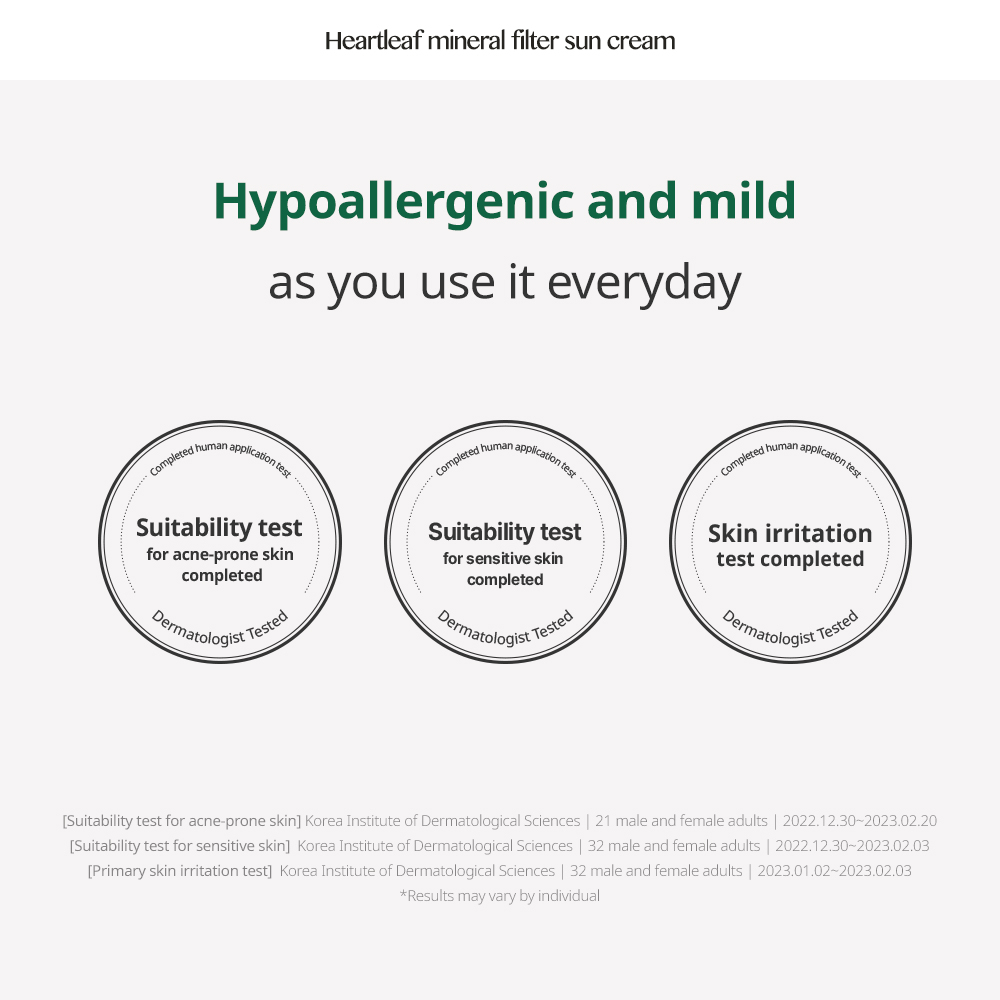 [GOODAL - SIZE MỚI] Heartleaf (Houttuynia Cordata) Kem chống nắng lọc khoáng chất làm dịu SPF 50 + PA + + + + 50ml (Kem chống nắng tông màu tự nhiên, dành cho da nhạy cảm và tất cả, Làm dịu da)