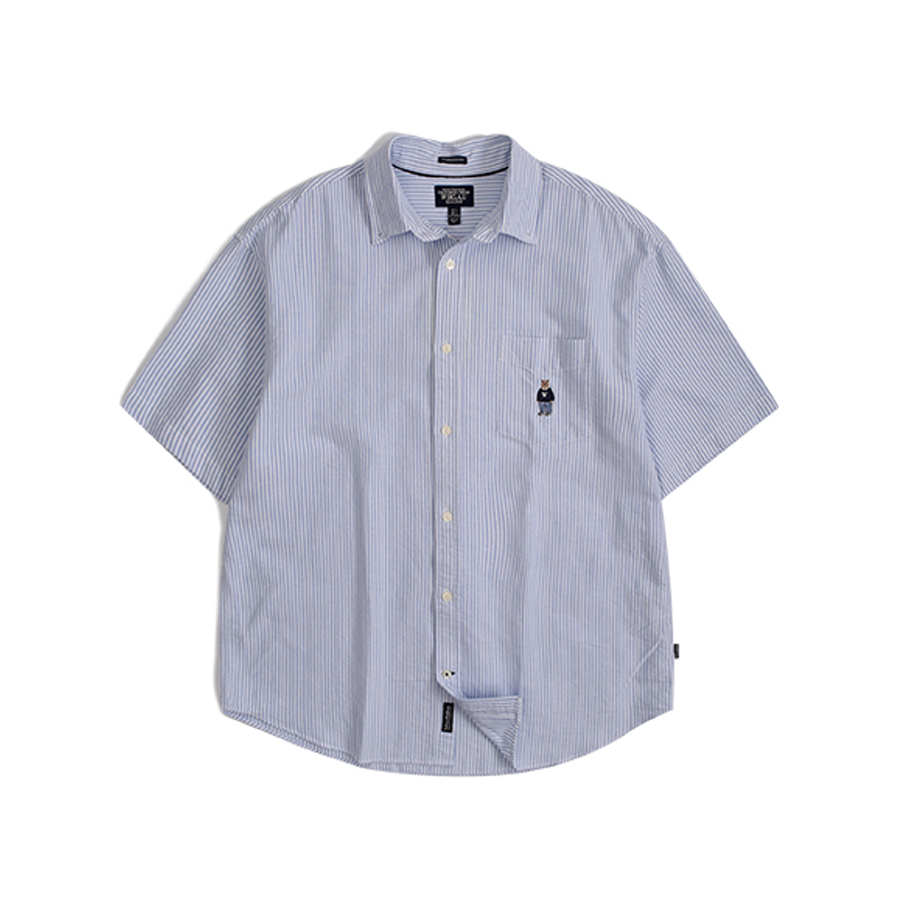 【WHO.A.U】Steve embroidered bold stripe short sleeve T WHO.A.U] Steve Embroidered Stripe Short Sleeve T-shirt