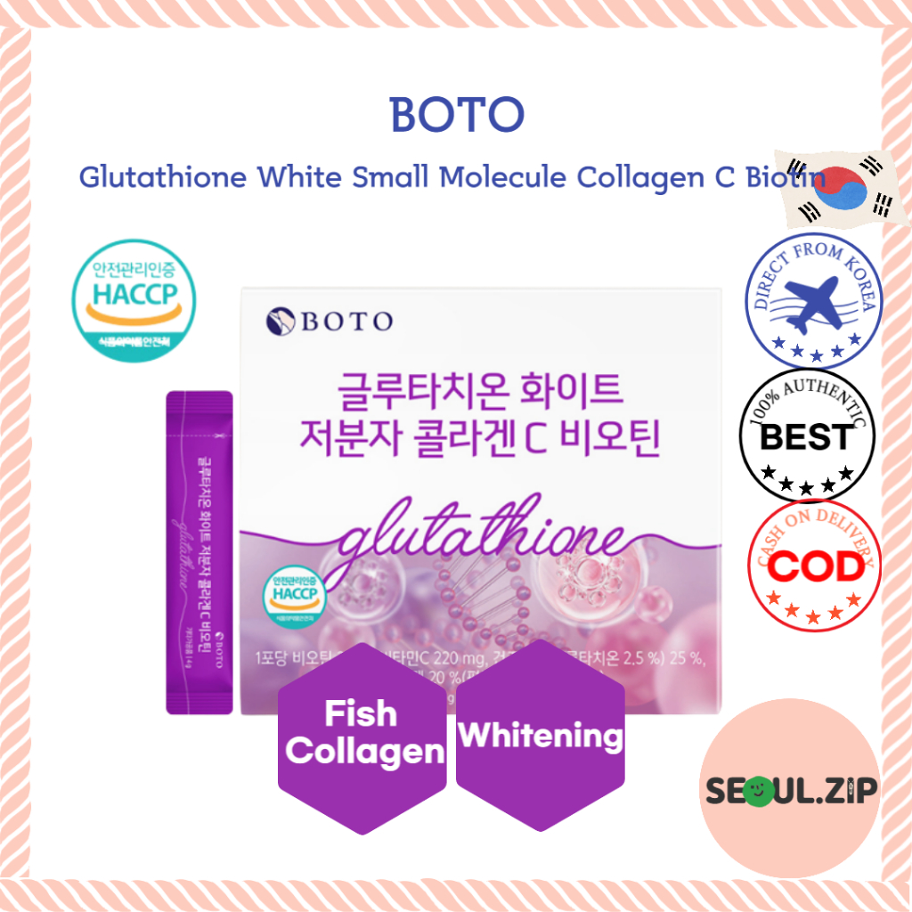 truyền trắng glutathione BOTO] BỘT TRUYỀN TRẮNG GLUTATHIONE COLLAGEN, Collagen Phân Tử C Biotin 4g x  30 Gói, Làm Trắng Da