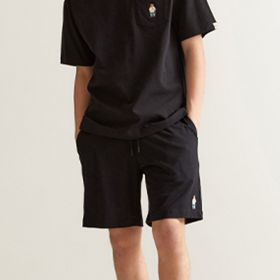 【WHO.A.U】SSteve embroidery half pants WHO.A.U] Quần Shorts Steve Embroidery Half Pants Unisex