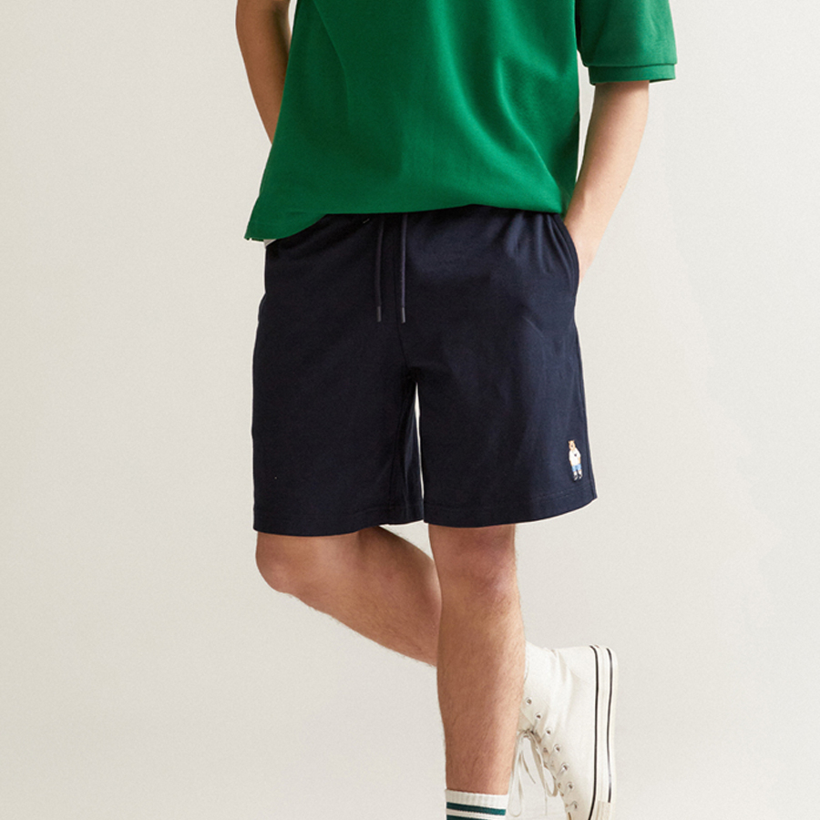 【WHO.A.U】SSteve embroidery half pants WHO.A.U] Quần Shorts Steve Embroidery Half Pants Unisex