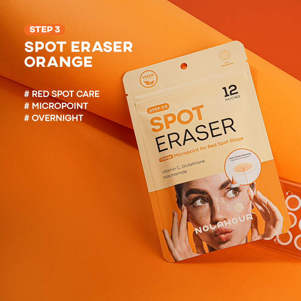NOLAHOUR Spot Eraser 3 Steps Miếng Dán Mụn 3 Bước: Làm Dịu Mụn Mới Nổi, Che Phủ Mụn Có Mủ/Sau Nặn & Làm Mờ Vết Đỏ Sau Mụn