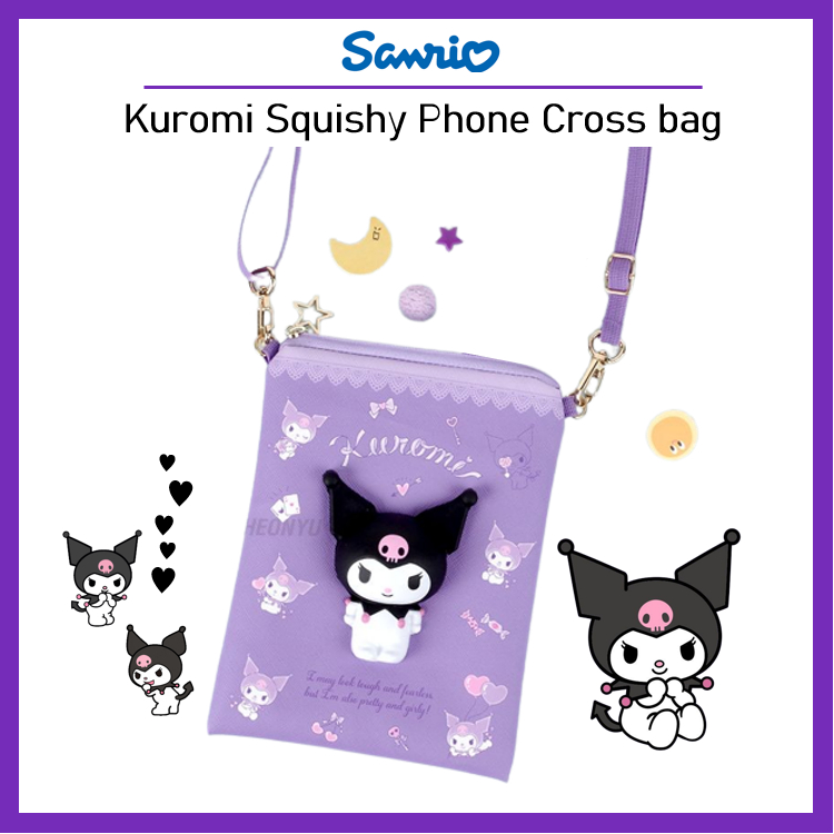 [SANRIO] Kuromi Squishy Túi Đeo Chéo Đựng Điện Thoại