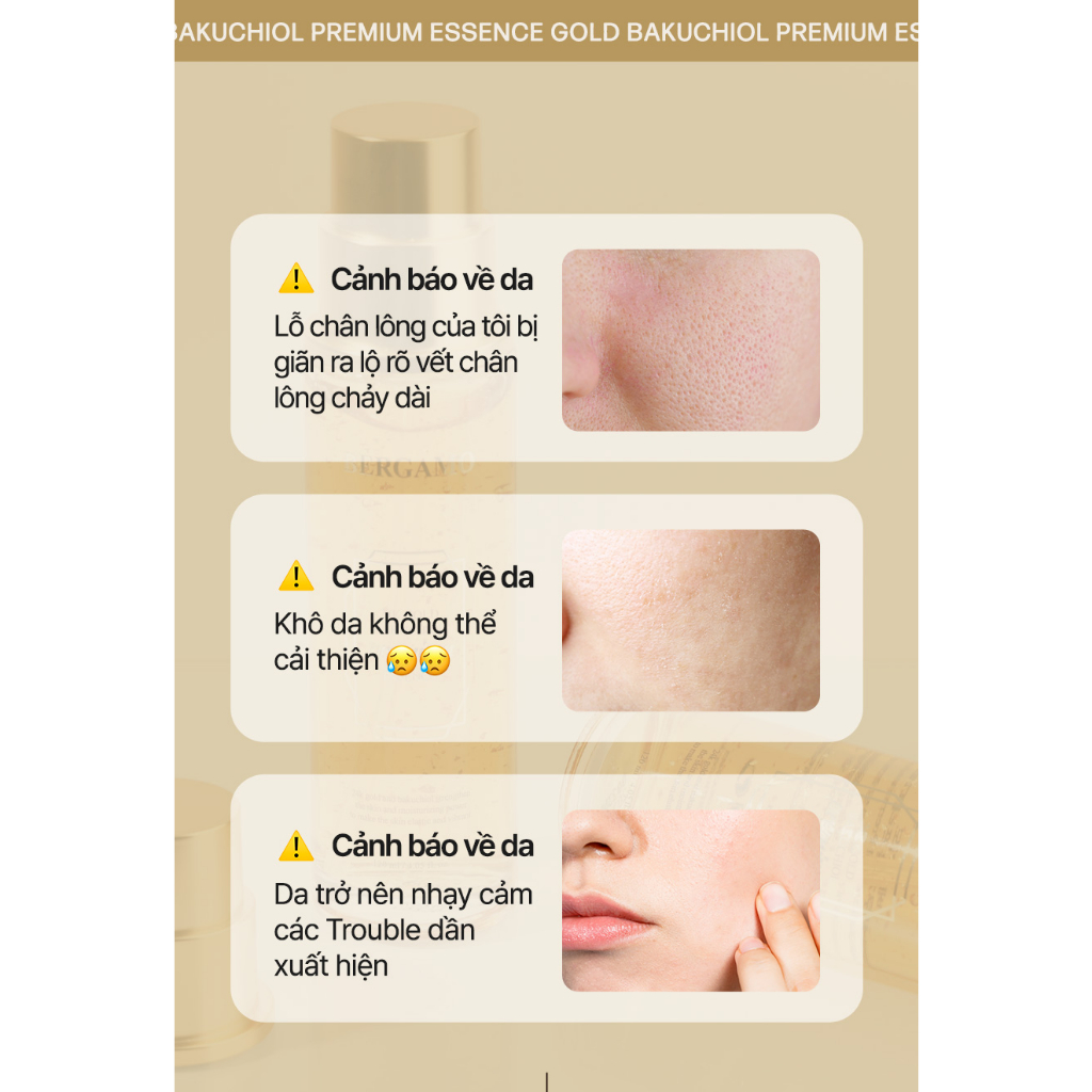 Ảnh Tinh chất vàng 24k Bakuchiol BERGAMO dưỡng ẩm cao cấp 120ml 3