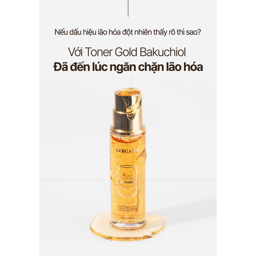 Ảnh Tinh chất vàng 24k Bakuchiol BERGAMO dưỡng ẩm cao cấp 120ml 4