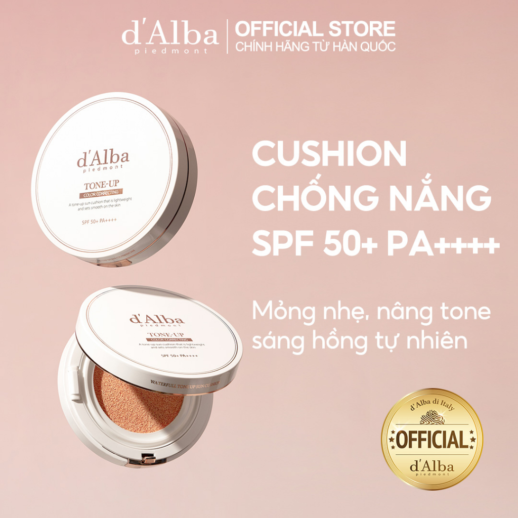 [dAlba Official] Cushion chống nắng nâng tone SPF50 + PA + + + +
