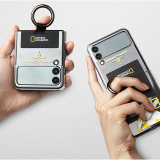 National Geographic - Vỏ trong suốt dây đeo vòng cho galaxy z flip 6 5 4 3 (6 loại) / nắp flip5 zflip6
